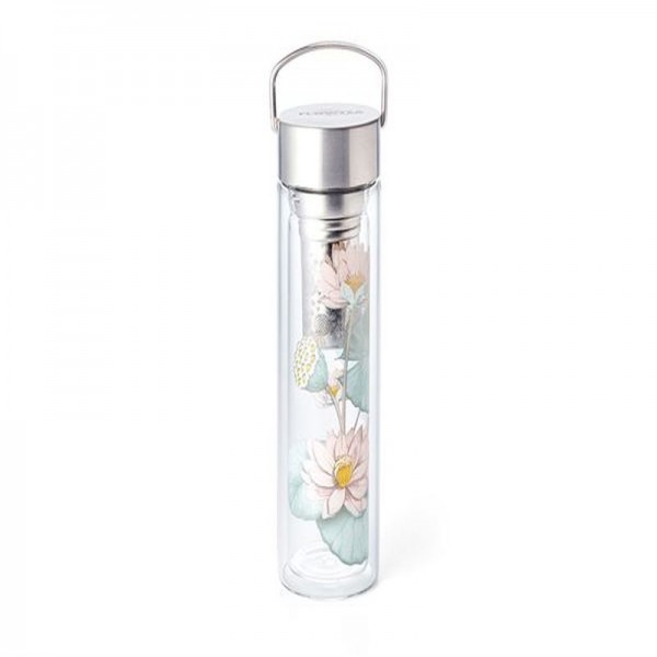 Thermos with steel and glass filter with water lilies Online selling