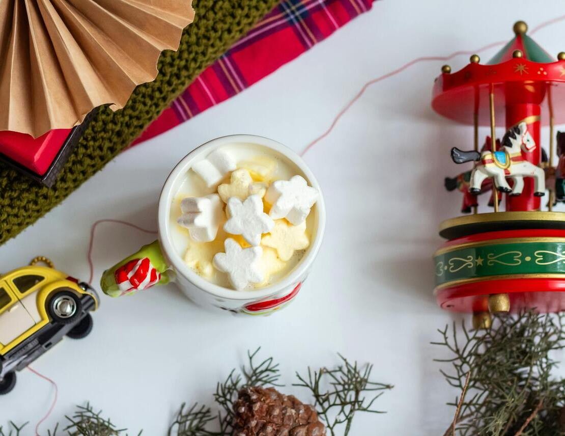 Cozy Christmas morning chai latte